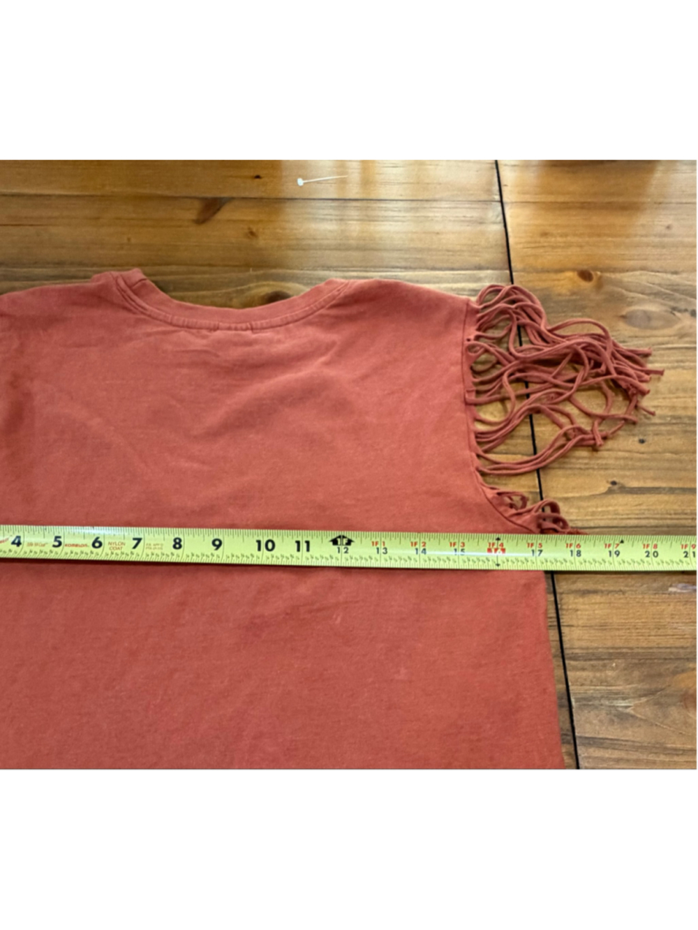 Electric Pink Fringe Tank Top Size S Rust Gold Graphic - Picture 6 of 6